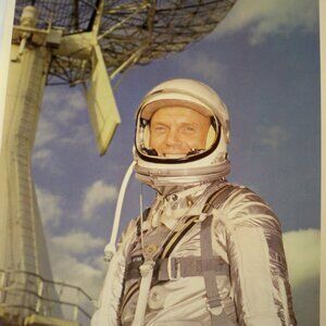 8x10 Genuine Photograph of John Glenn Flite Suit early 60s